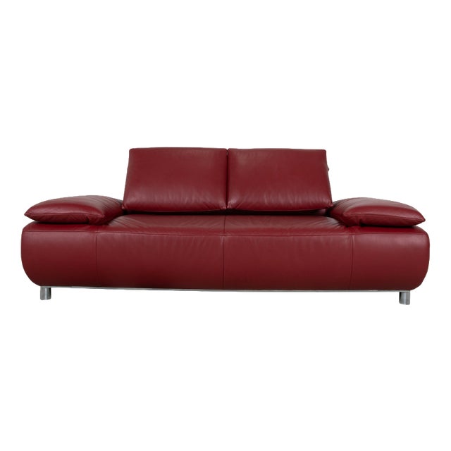 Volare Leather Two-Seater Red Manual Function Sofa from Koinor For Sale