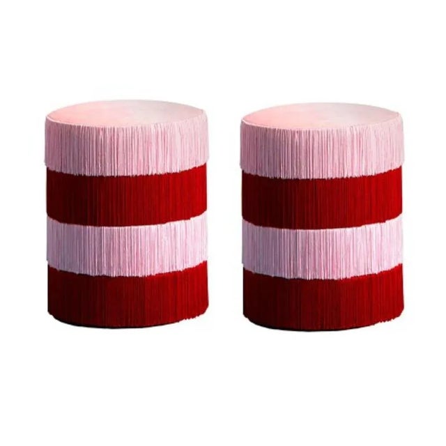 Set of 2 chachacha poufs by houtique dimensions: h 45 x d 35 cm materials: upholstery velvet 100% polyester with backing....