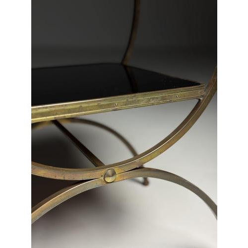 Black Mid-Century Side Table with Black Glass Tops For Sale - Image 8 of 14