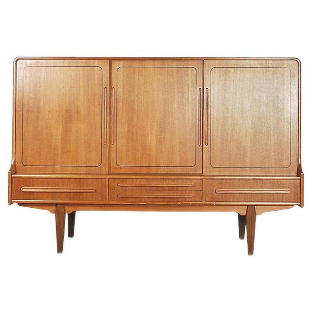 Vintage Danish Teak High Sideboard, 1950s For Sale - Image 18 of 18
