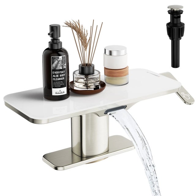 Metal Single-Handle WaterfallBathroomSink Faucet, Elegance Modern Design For Sale - Image 7 of 9