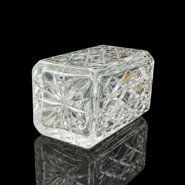 Transparent Vintage Silver Collared Spirit Decanter, English, Crystal, Whiskey, Hallmarked For Sale - Image 8 of 12