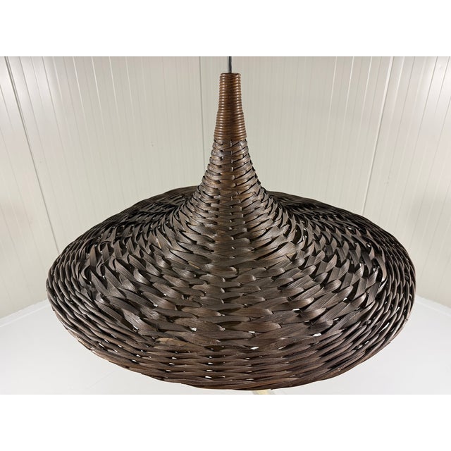 Vintage Rattan Wicker Hanging Lamp, 1960s For Sale - Image 15 of 17