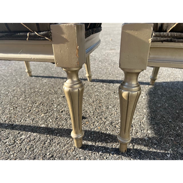 French French Louis XVI Style Provincial Carved Frame Armchairs - a Pair For Sale - Image 3 of 7