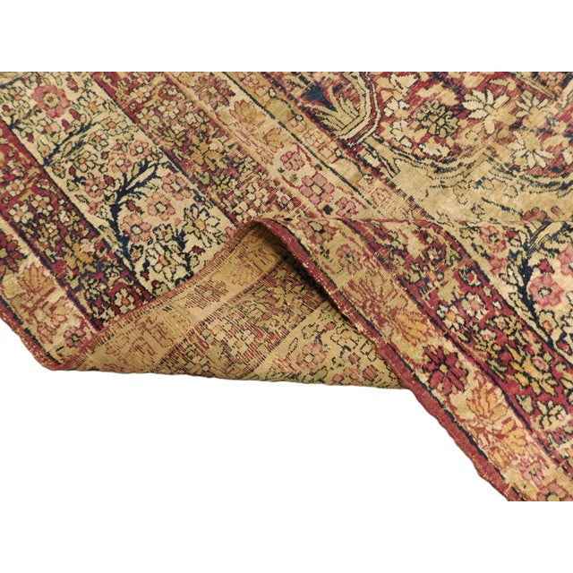 Distressed Antique Hand Knotted Persian Rug in Earth Tones - 9'x 12'10" For Sale - Image 11 of 12