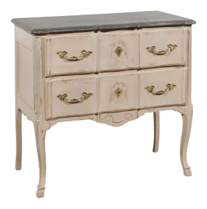 1910s French Louis XV Style Grey Painted Commode