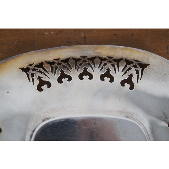 Late 19th Century Antique James E Blake Sterling Silver Reticulated Filigree Tray Dish For Sale - Image 5 of 12