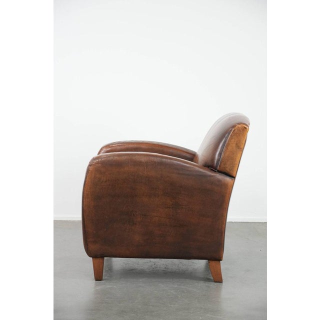 1990s Vintage Club Chair in Sheepskin Leather For Sale - Image 5 of 15