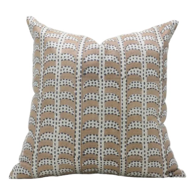 Fabdivine Handcrafted Block Print Cushion Cover 14x20 Inch Linen Blend- Garud For Sale