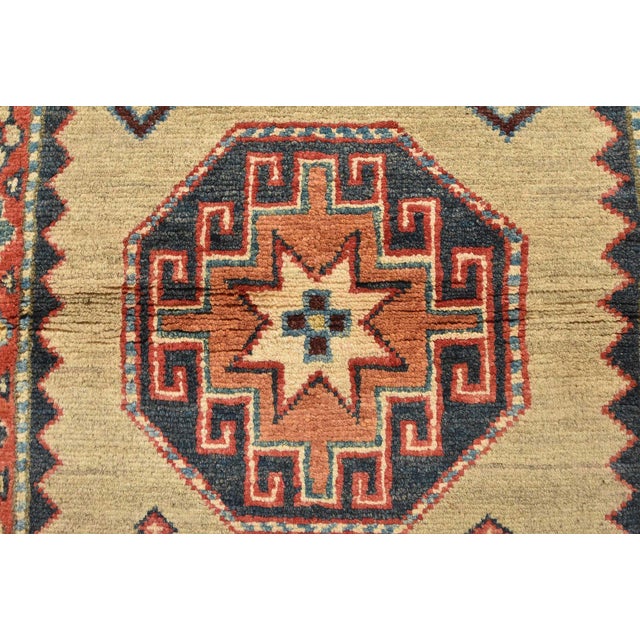 Brown Kazak Runner 2’8” X 9’8” Brown Wool Tribal Hand-Knotted Oriental Rug For Sale - Image 8 of 13