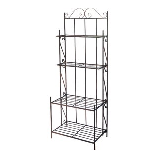 Iron Gray Painted Bakers Rack For Sale