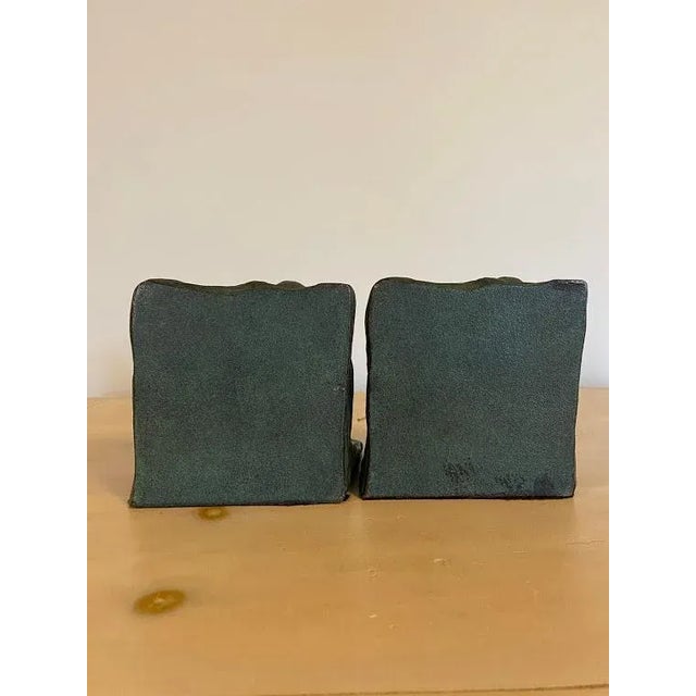 Bronze Antique Galvano Bronze Bookends - a Pair For Sale - Image 8 of 9