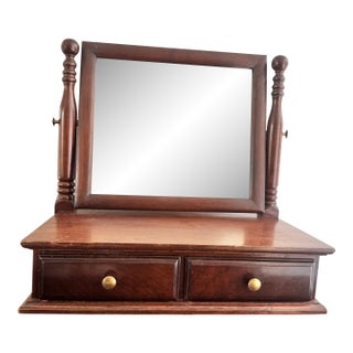Mid 20th Century Federal Style Mahogany Tabletop Shaving Mirror For Sale
