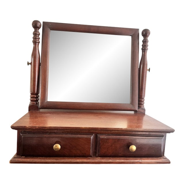 Mid 20th Century Federal Style Mahogany Tabletop Shaving Mirror For Sale