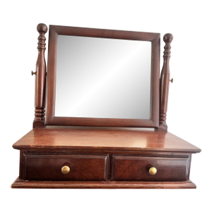 Mid 20th Century Federal Style Mahogany Tabletop Shaving Mirror