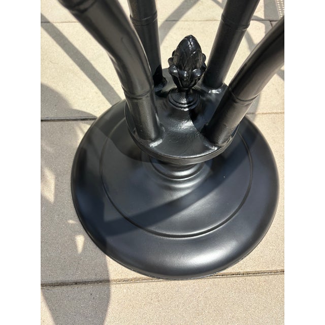 Black Vintage Restored Chinoiserie Patio Dining Set by Meadowcraft For Sale - Image 8 of 16