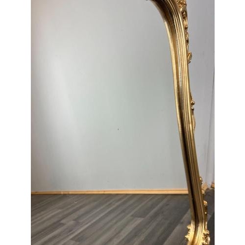 Gold Vintage French Ornate Wall Mirror with Gold Finish For Sale - Image 8 of 10