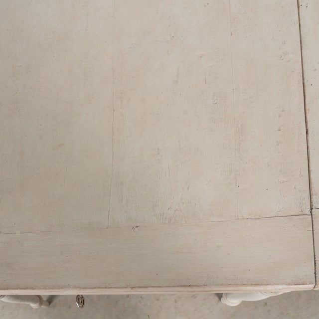 19th Century Swedish Antique White Painted Partners Desk Writing Table For Sale - Image 9 of 18