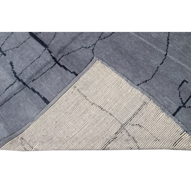 Modern Moroccan Style Wool Rug 8 X 13 For Sale - Image 4 of 13