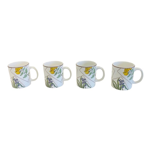 Tiffany & Co. Coffee Mugs - 1990s Botanical Garden - Set of 4 For Sale