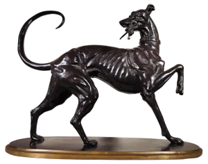 Large Art Deco Greyhound Dog in Bronze, 1900s