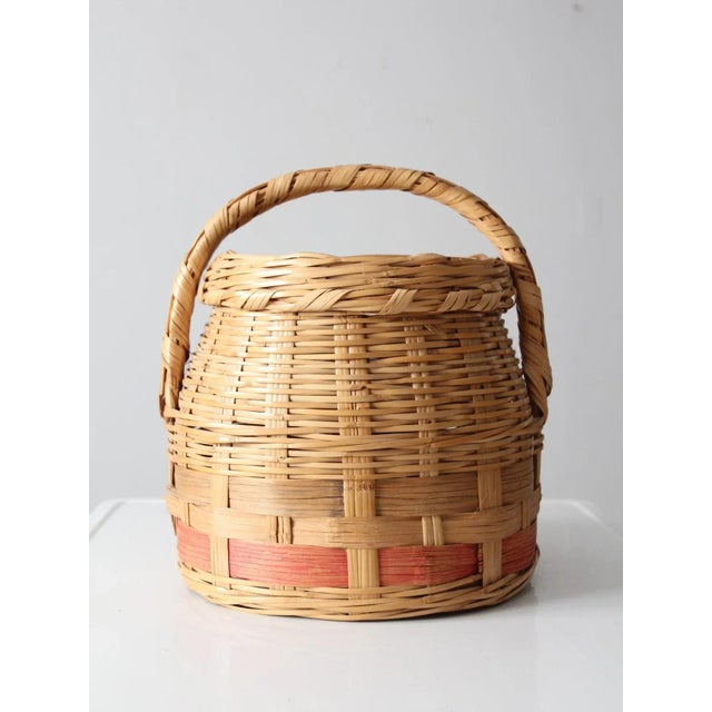 Farmhouse Antique Woven Basket For Sale - Image 3 of 12