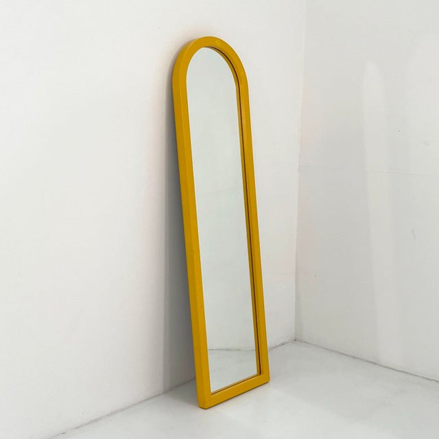 Postmodern Yellow Frame Mirror by Anna Castelli Ferrieri for Kartell, 1980s For Sale - Image 3 of 8