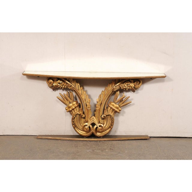 Italian Italian Cornucopia Motif Gilt Wall Console For Sale - Image 3 of 9