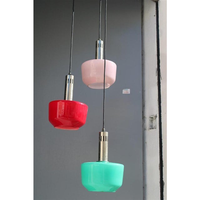 Italian Multicolor Suspension Light from Vistosi, 1950s For Sale - Image 12 of 17