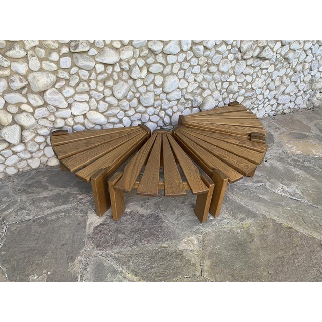 Vintage Brutalist Oak Side Tables by Radboud Dittmann for Dittmann & Co., Netherlands, 1970s, Set of 4 For Sale - Image 9 of 17