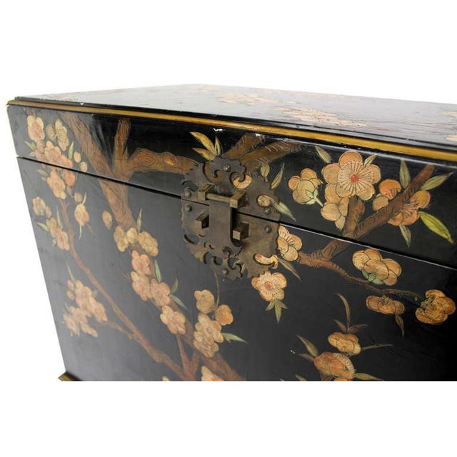 Very nicely painted vintage Oriental chest equipped with an electric up and down power bottom or shelf. When button is...