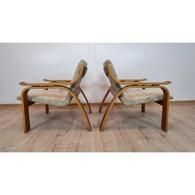 Wood Set of Armchairs from Drevopodnik Holesov For Sale - Image 7 of 8