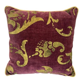 Gold Stenciled Nomi Pillow For Sale