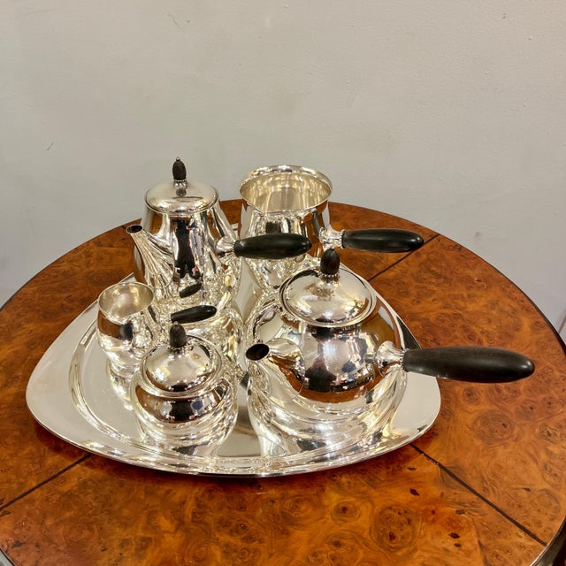 Georg Jensen Six Piece Sterling Silver Tea and Coffee Service Denmark 1915 For Sale - Image 9 of 14