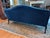 Restored Vintage Chippendale Style Camelback Sofa in Blue Velvet For Sale - Image 12 of 18