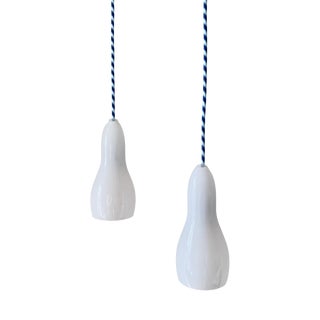 Pendant Lamps in White Opal Glass from Holmegaard, 1960s, Set of 2 For Sale