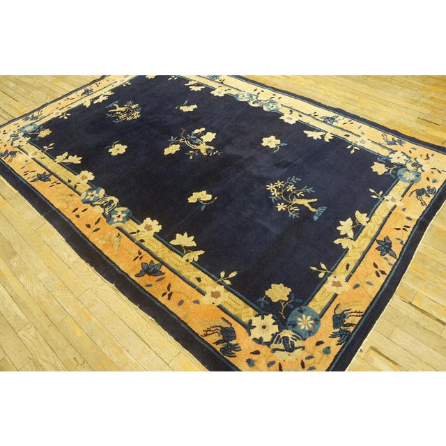 Late 19th Century Chinese Peking Carpet ( 5'1" x 7'8" - 155 x 235 cm ) 1900s Wool Antique Hand Knotted Pile Blue Rectangle...