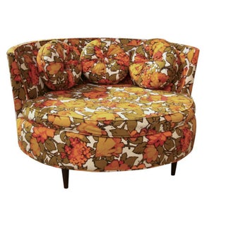 Mid-Century Adrian Pearsall Style Floral Chair For Sale