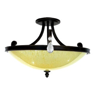 Contemporary "Roma" Crystal Embellished Bronze Semi-Flush Light by Corbett Lighting For Sale