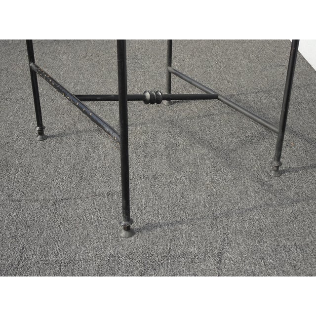 Black Set of Three Vintage Spanish Style Wrought Iron Bar Stools Barstools W Leather For Sale - Image 8 of 12