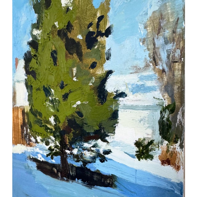 Contemporary Suburb Spruce, Contemporary Oil Landscape Painting For Sale - Image 3 of 4