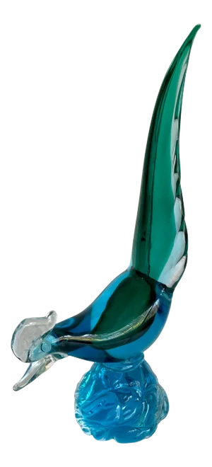 Mid 20th Century Murano Style Glass Pheasant Sculpture