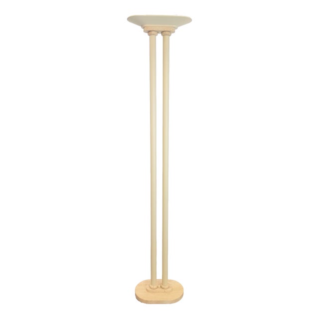 French Travertine Floor Lamp from Maison Le Dauphin, 1980s For Sale