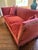 1920s Spanish Revival Tuxedo Couch in Red Velvet For Sale - Image 10 of 12