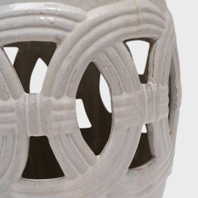 Early 20th Century Chinese Milky White Prosperity Garden Stool, C. 1900 For Sale - Image 5 of 5