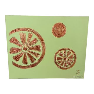 Orange Citrus Collection, Three Oranges Artwork, Designed by Cheryl P. Kohloff For Sale