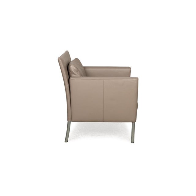 Jason Leather Armchair in Brown-Gray from Walter Knoll / Wilhelm Knoll For Sale - Image 9 of 12