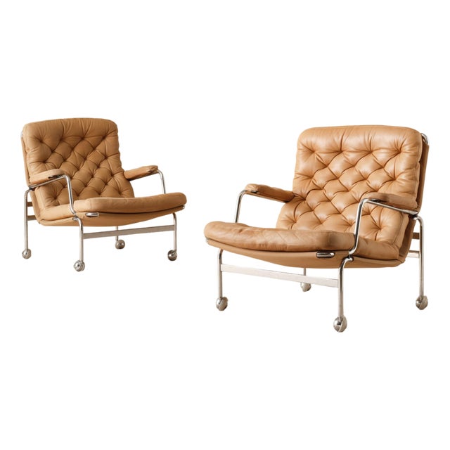 Karin Easy Chairs by Bruno Mathsson, 1978, Set of 2 For Sale