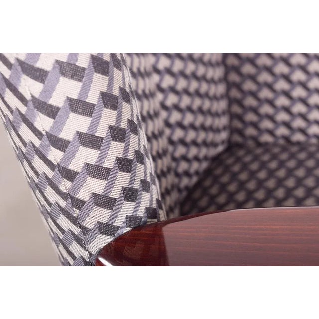 Textile Set of Art Deco Armchairs in Mahogany, France, 1920s For Sale - Image 7 of 11