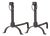 Vintage Black Iron Fireplace Andirons, 1950s For Sale
